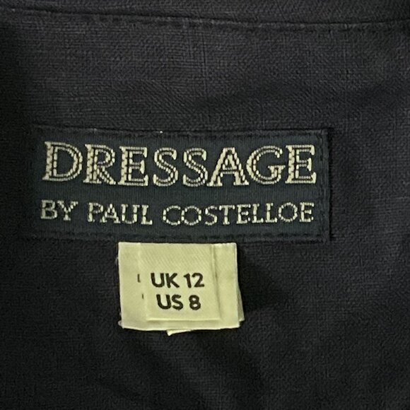 Dressage by Paul Costelloe Dress‎ Women 8 Blue Irish Linen Pockets Timeless VTG - Picture 3 of 14